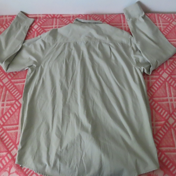 F.M. Allen  Men's beige safari  Button Down Shirt Casual L - Picture 4 of 5